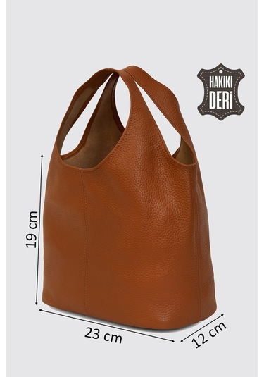 Hakiki Deri Kadın El Çantası Taba Smr9200-2 Taba