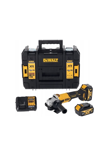 Dewalt DCG407M2T-QW 18V XR Kömürsüz Avuç Taşlama 2x4.0AH Akü + Tstak Çanta Set