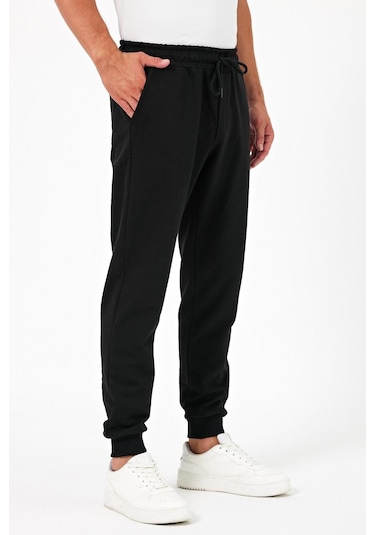 Kalın Siyah Erkek Eşofman Altı Jogger Arka Cepli Paça Lastikli Regular Fit Şardonsuz Cmre97 Siyah Kalın Siyah Erkek Eşofman Altı Jogger Arka Cepli Paça Lastikli Regular Fit Şardonsuz Cmre97 Siyah