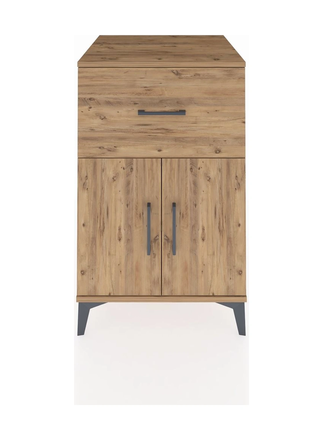 Kronos Komodin Tek Raflı Tek Çekmeceli 2 Kapaklı 60x59x96 Çam... Çam