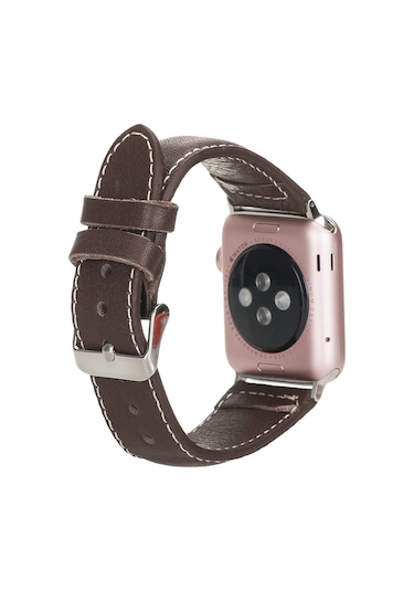 Apple Uyumlu  Watch Deri Kordon 42-44-45mm Nm4-as4 Kahve