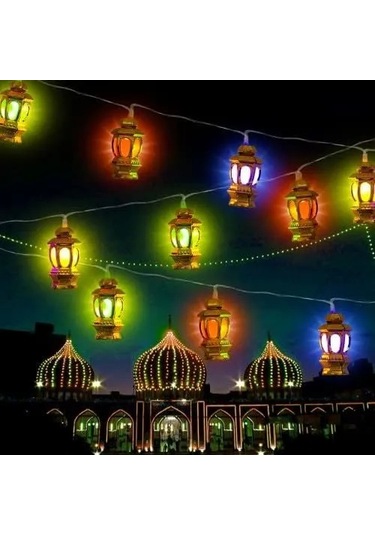 20'li Kandil Feneri Led Işık Rgb, Pilli Çok Renkli