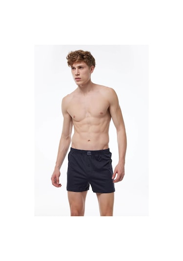 Malabadi 024 2'li Paket Erkek Geniş Kalıp %100 Pamuk Boxer Füme