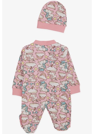 Breeze Kız Bebek Patikli Tulum Unicorn Desenli Gökyüzü Temalı 0-3 Ay-6 Ay, Pembe Breeze Kız Bebek Patikli Tulum Unicorn Desenli Gökyüzü Temalı 0-3 Ay-6 Ay, Pembe