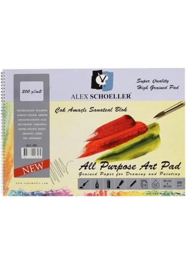 Alex Schoeller 35 X 50 Spiralli Resim Defteri 200 Gr. 15 Yp. Alx-