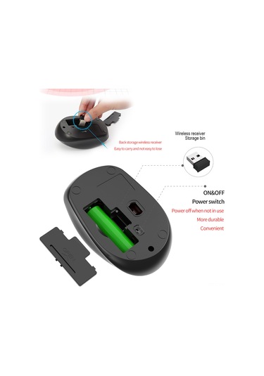 Vkemall Ywyt G839 Kablosuz 2400 Dpı Ayarlanabilir Ergonomik Oyun Ve Ofis Faresi G839