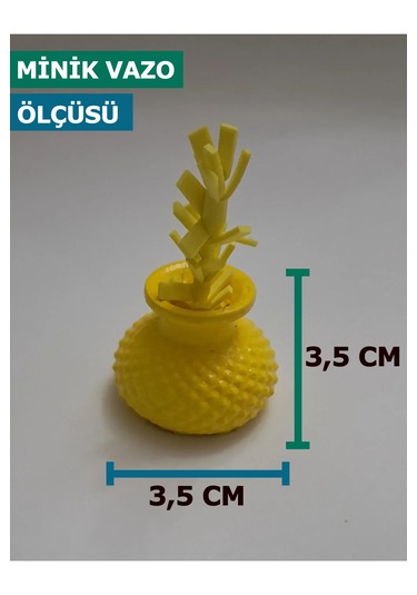 6 Adet Sarı Yapay Çiçekli Limon Sarısı Minik Vazo