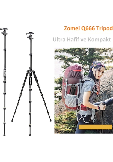 Zomei Q666 Profesyonel Tripod-Yüksek Işçilik Kalitesi