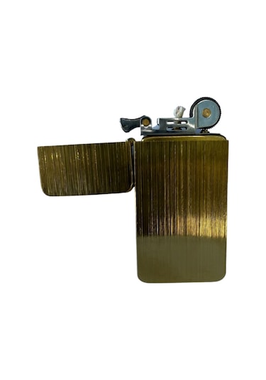 Premiumquality Fırçalı Gold Metal Benzinli Çakmak - Tr8667