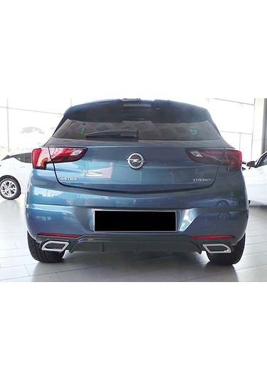 Opel Astra K Sport Difüzör Parlak Siyah Plastik Egzoz Görünüm 2015-2021 Arka-difizör-bodykit-ek