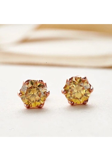 Pembe Bague Ringen S925 Gümüş Set 1ct Renk Mozanit Küpe Kız Arkadaşı Için Sevgililer Günü Hediye Takı