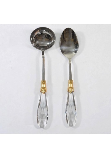 Diamond 2 Parça Pilav Kaşığı Ve Çorba Kepçesi Seti Altın