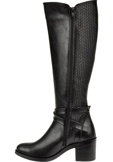 Pullman Topuklu Kadın Çizme SMS-4210   SİYAH Siyah