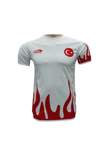 Pars Türkiye Milli Takım Tişörtü Milli Takım Forması Beyaz Beyaz - Kırmızı