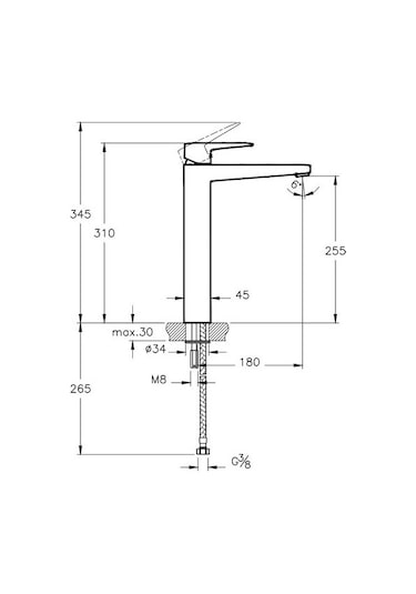 Artema Root Square Çanak Lavabo Bataryası Krom A42733