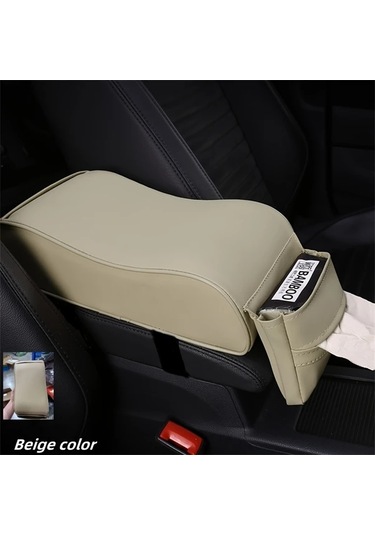 Xuweiwei Beige Color Araç Kolçak Yükseltici Merkezi Konsol Çok Fonksiyonlu Ön Depolama Kılıfı