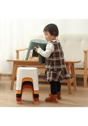 Sones Ev Banyo Sıra Tabureleri Plastik Tabureler Kalınlaştırılmış Alçak Tabureler Kare Tabureler Küçük Banklar, Renk: Süt Beyazı Yetişkin