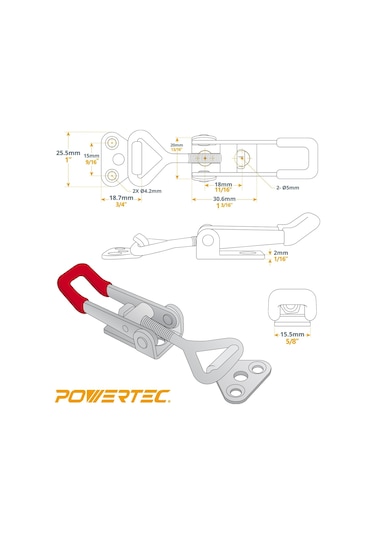 Powertec 20332 Çekme Aksiyon Mandalı Geçiş Kelepçe 1814-99 Kg Tut