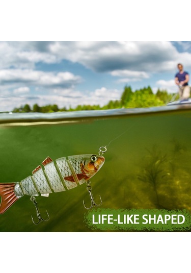 Yuntech01 Tomshoo 6 Bölmeli Gerçekçi Yüzme Hareketli 10cm 16g Sazan Yem Oltası