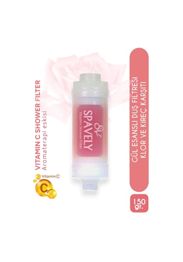 Spavely Gül Esanslı Duş Başlığı Filtresi Arıtması Güney Kore Menşei Klor Kireç Karşıtı Hoş Kokulu 150 Gr Beyaz