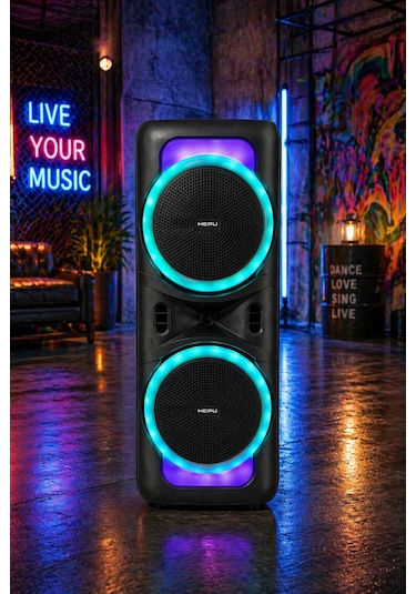 Hepu Hp-118 8 İnç Bluetooth Partybox Hoparlör - 15w Işıklı, Mikrofonlu Ses Sistemi