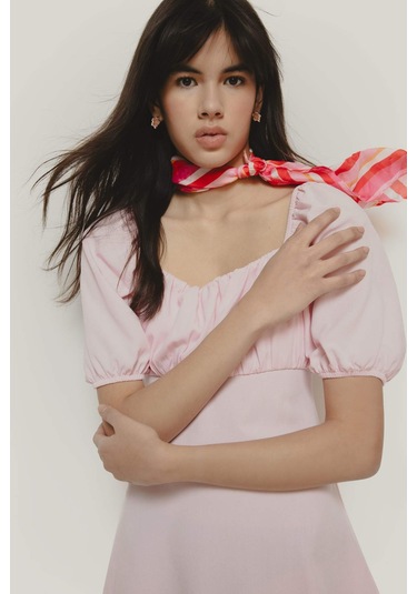 DeFacto Kare Yaka Keten Karışımlı Kısa Kollu Midi Yazlık Elbise E0896AX25SMPN648 DeFacto Kare Yaka Keten Karışımlı Kısa Kollu Midi Yazlık Elbise E0896AX25SMPN648