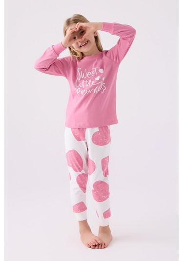 Roly Poly 3470 Sweet Little Princess Kız Çocuk Karanfil Uzun Kol Pijama Takım Karanfil