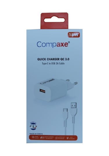 Compaxe Cta-150ut 5v 3a 18w 1mt Ev Şarj Type-c Şarj Kablosu