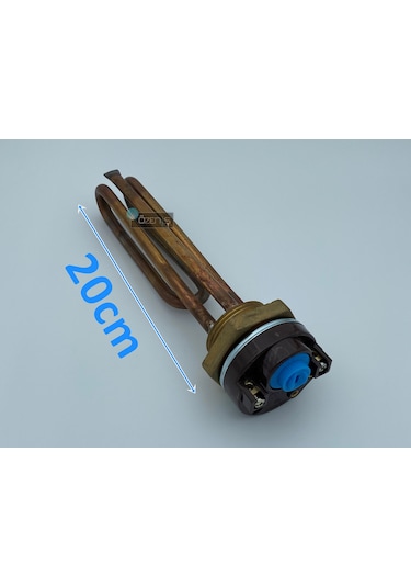 1-1/4" Kafalı Bakır Kıvrık Kısa Çay Kazanı Isıtıcı Rezistansı - Termostatlı