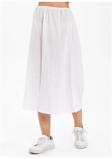 Jüpon Şile Bezi Pamuk Uzun Etek Astarı Tam Boy Jipon Beyaz Byz