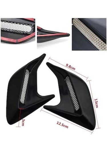 Üniversal Piano Black Kaput Çamurluk Venti Izgarası Sağ Sol Scoop