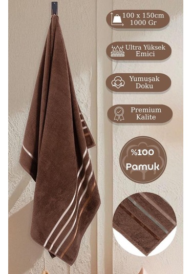 Banyo Havlusu Tekli Pamuk Bale Kahve