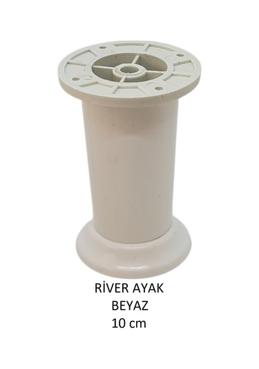 River Ayak, Plastik Mobilya Ayağı, 10 Cm, Vidalar Dahil, Beyaz Beyaz