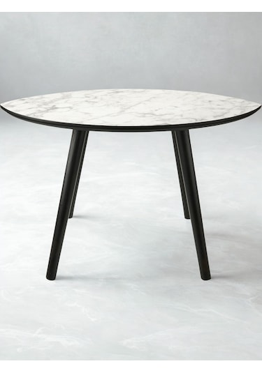 Mermer Desenli Oval Model Sehpa Gri 70x47x42 Cm Atlantik Çam