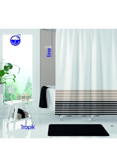 Tropik Duş Perdesi Çift Kanat 2 x 110 x 200 CM Çok Renkli