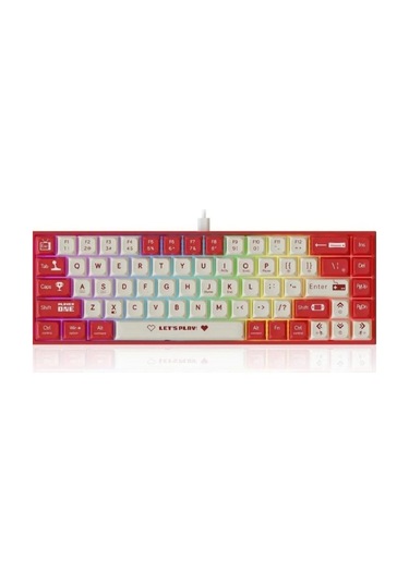 Ak680 Kablolu Red Switch Mekanik Klavye-rainbow Aydınlatma Hot-swap