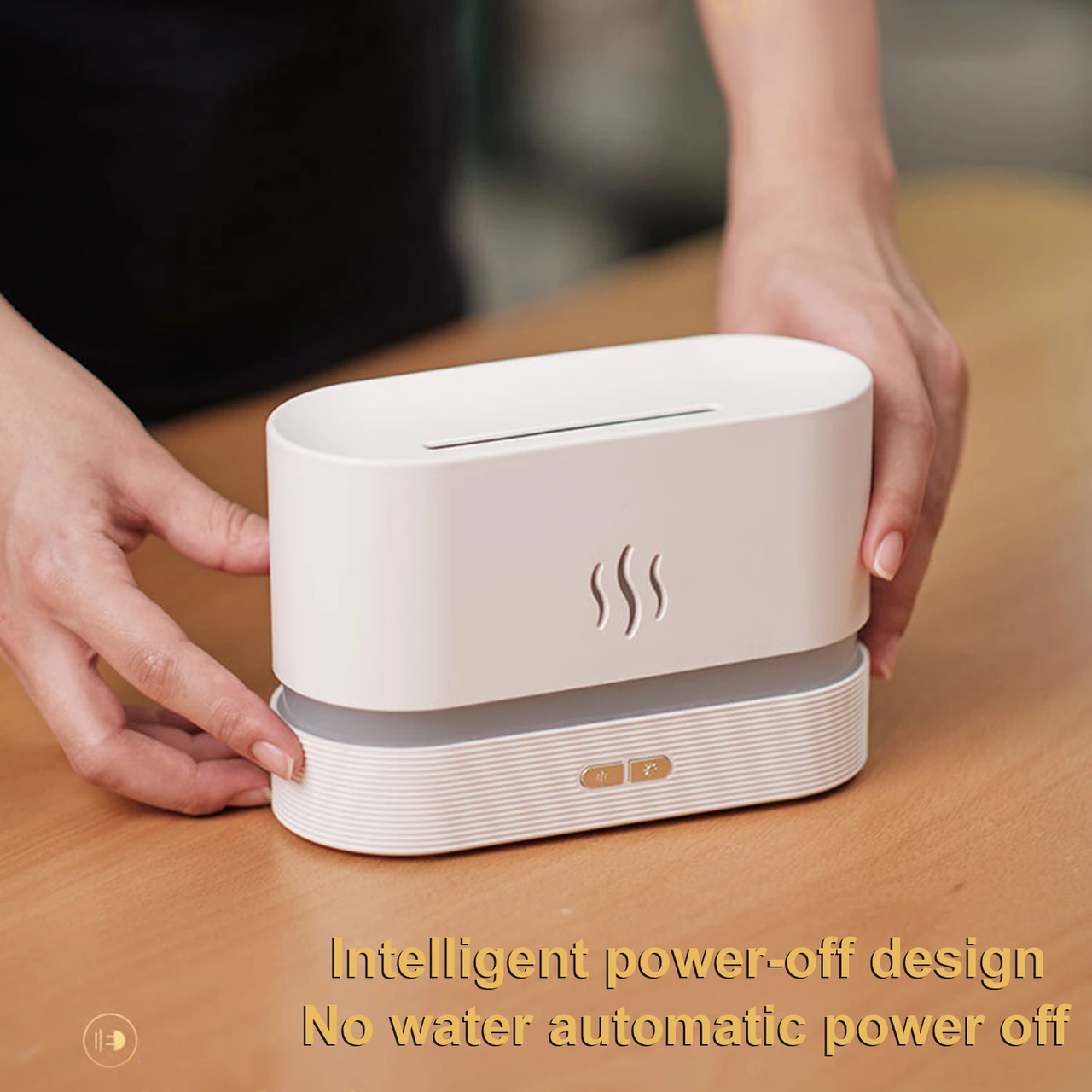 Xindoker Beyaz Ev Ofis Kullanıma Uygun 180ml Hava Nemlendirici Aroma Dağıtıcı Simülasyon Alev Işıklı Koku Makinesi