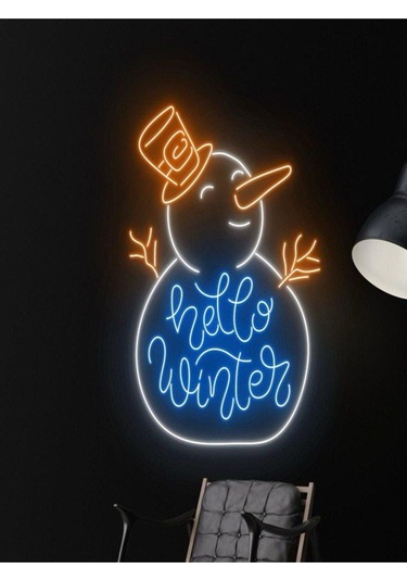 Twins Led Kardan Adam Figürlü Hello Winter Neon Tabela Çokrenkli Model:model:22593366 Çok Renkli