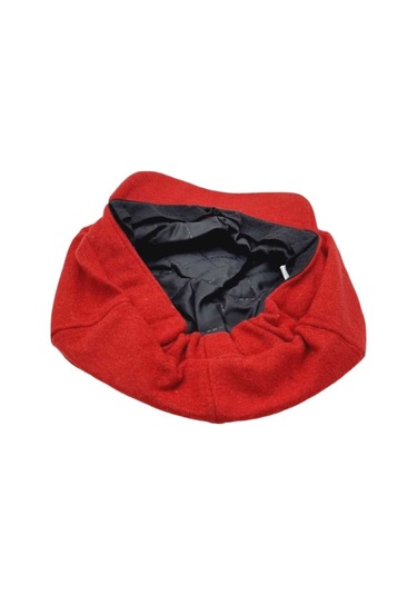 Uniquetrenders Kadın Arkadan Lastikli Kışlık Baretta Şapka Kırmızı