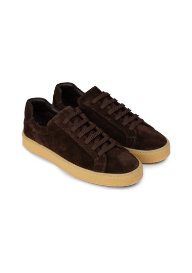 Deery Erkek Hakiki Süet Kahverengi Sneaker - 02018mkhvc04