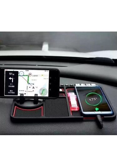 Zhltools Pratik Torpido Üstü Numaratörlü Telefon Tutucu Kaydırmaz Mat Siyah