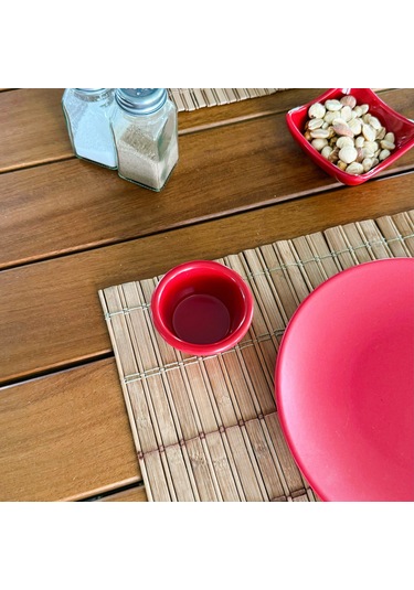 Alezy 527 Göreme Melamin Termostar Yuvarlak Sosluk 7 Cm Kırmızı