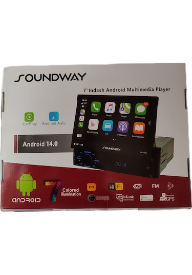Soundway Sw10600 Android Double Teyp 4+64gb Usb/bt/ıps/gps/wifi/mirror Link/android 14.0/geri Görüş