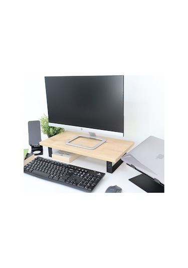 Hansdo Monitör Standi - Monitör Yükseltici MDF Lam Safir Meşe
