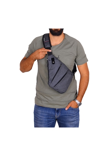 Strong Tek Omuz Çapraz Askılı Göğüs Ve Sırt Çantası,Body Bag Çant Füme