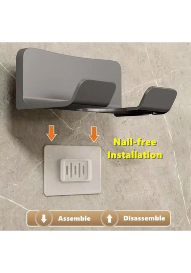 Busstier Saç Kurutma Makinesi Tutucu Banyo Organizeri: Duvara Bej