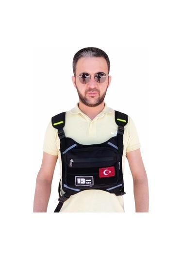 Motorcu Göğüs Çantası Reflektörlü Su Geçirmez Kan Grubu B-