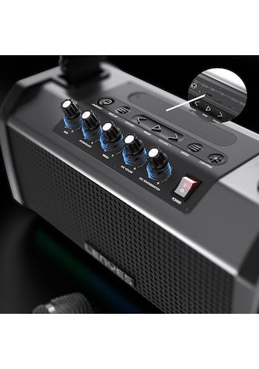 Lenyes S863 Rgb Led Işıklı Mikrofonlu Tws Bluetooth Speaker Hoparlör V5.3 Siyah