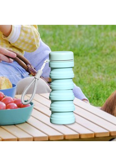 Suntek Dağcılık Kamp Seyahat Için Katlanabilir Su Şişesi Mavi