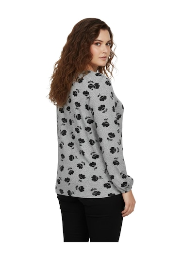 Wearon Kadın Yumoş Yaka Bağcıklı Modelli Bluz Bgl-st05139 Gri